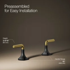 Lever bathroom sink faucet handles