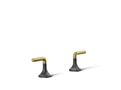 Lever bathroom sink faucet handles