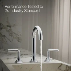Lever bathroom sink faucet handles