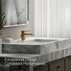 Low single-handle bathroom sink faucet, 1.0 gpm