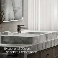 Low single-handle bathroom sink faucet, 1.0 gpm
