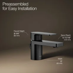Low single-handle bathroom sink faucet, 1.2 gpm