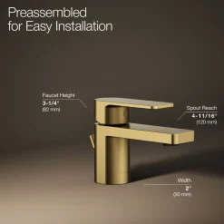 Low single-handle bathroom sink faucet, 1.2 gpm