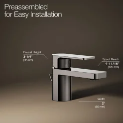 Low single-handle bathroom sink faucet, 1.2 gpm