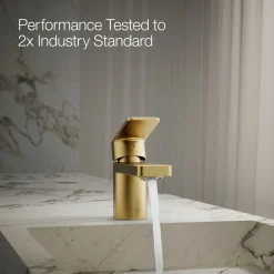 Low single-handle bathroom sink faucet, 1.2 gpm