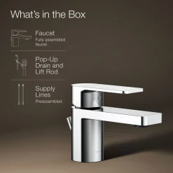 Low single-handle bathroom sink faucet, 1.2 gpm