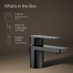 Low single-handle bathroom sink faucet, 1.2 gpm