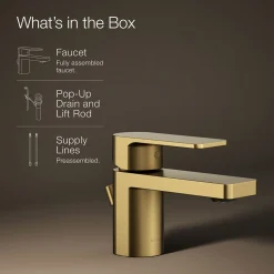 Low single-handle bathroom sink faucet, 1.2 gpm