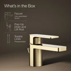 Low single-handle bathroom sink faucet, 1.2 gpm