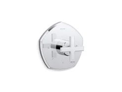 MasterShower® temperature control valve trim with cross handle
