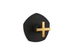 MasterShower® temperature control valve trim with cross handle