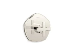 MasterShower® temperature control valve trim with cross handle