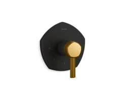 MasterShower® temperature control valve trim with lever handle