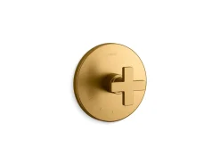 MasterShower® temperature control valve trim with cross handle