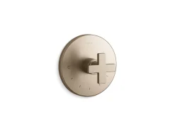 MasterShower® temperature control valve trim with cross handle