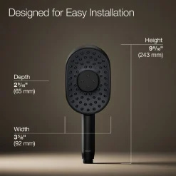 Oblong three-function handshower, 1.75 gpm