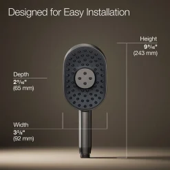Oblong three-function handshower, 1.75 gpm