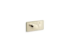 One-outlet recessed mechanical thermostatic valve control