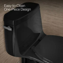 One-piece compact elongated 1.6 gpf toilet with Revolution 360® swirl flushing technology