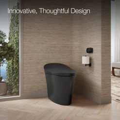 One-piece compact elongated smart toilet, dual-flush