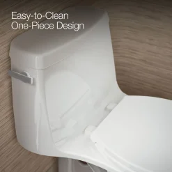 One-piece compact elongated toilet, 1.28 gpf