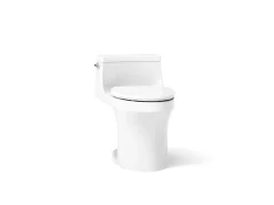 One-piece compact elongated toilet with concealed trapway, 1.28 gpf