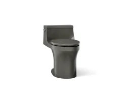 One-piece compact elongated toilet with concealed trapway, 1.28 gpf