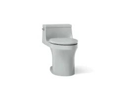 One-piece compact elongated toilet with concealed trapway, 1.28 gpf