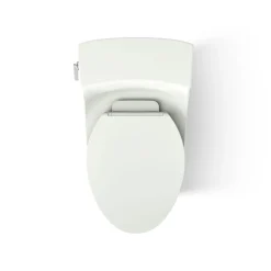 One-piece compact elongated toilet with concealed trapway, 1.28 gpf