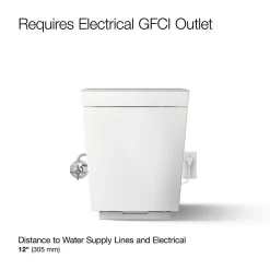 One-piece elongated smart toilet, dual-flush
