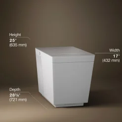 One-piece elongated smart toilet, dual-flush