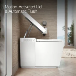 One-piece elongated smart toilet, dual-flush