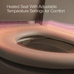One-piece elongated smart toilet with front bidet wand technology, dual-flush