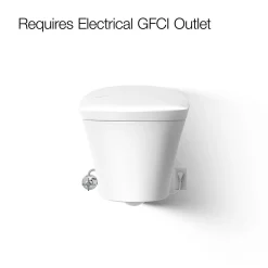 One-piece elongated smart toilet, dual-flush