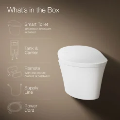 One-piece elongated smart toilet, dual-flush