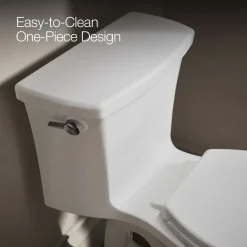 One-piece elongated toilet, 1.28 gpf
