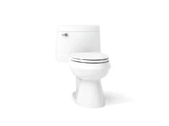 One-piece elongated toilet with concealed trapway, 1.28 gpf
