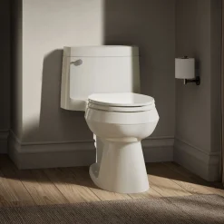 One-piece elongated toilet with concealed trapway, 1.28 gpf