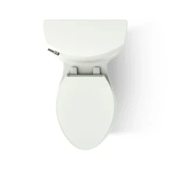 One-piece elongated toilet with concealed trapway, 1.28 gpf