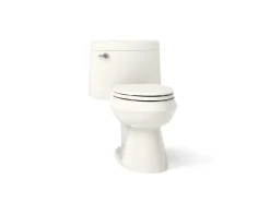 One-piece elongated toilet with concealed trapway, 1.28 gpf