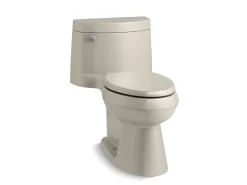 One-piece elongated toilet with concealed trapway, 1.28 gpf