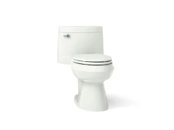 One-piece elongated toilet with concealed trapway, 1.28 gpf