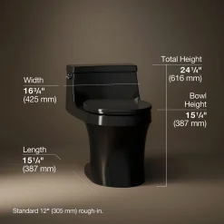 One-piece round-front toilet, 1.28 gpf