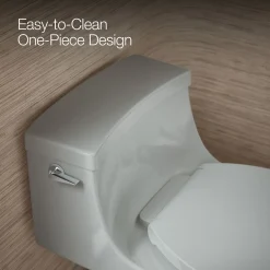 One-piece round-front toilet, 1.28 gpf