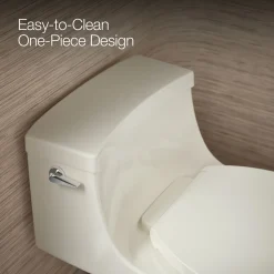 One-piece round-front toilet, 1.28 gpf