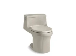 One-piece round-front toilet, 1.28 gpf
