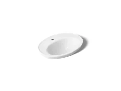 22-1/4" oval drop-in bathroom sink