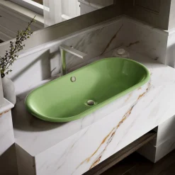 33" oval drop-in / undermount / vessel bathroom sink