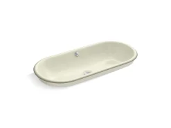 33" oval drop-in/undermount/vessel bathroom sink with Biscuit painted underside
