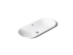 33" oval drop-in/undermount/vessel bathroom sink with Iron Black painted underside
